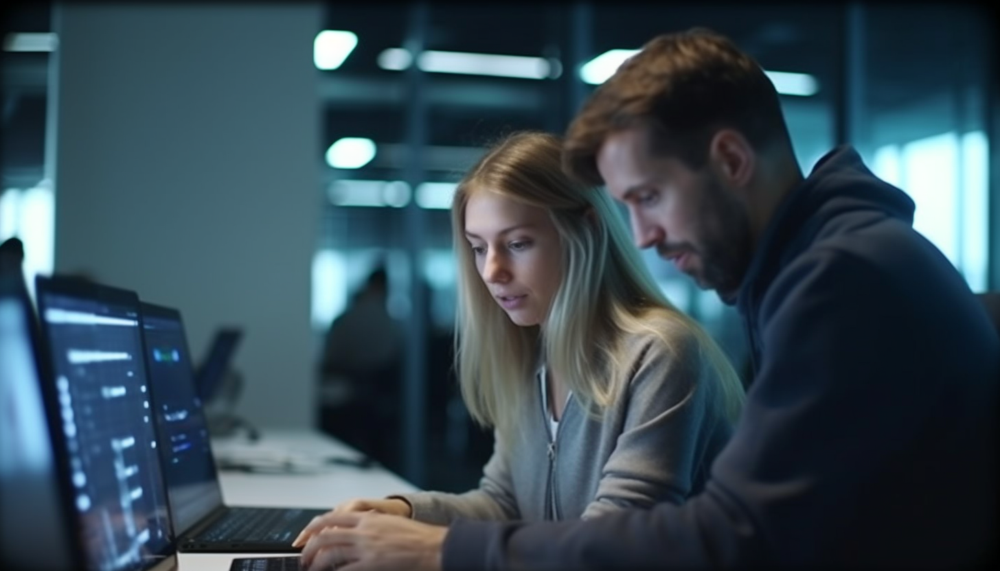 male_and_female_developers_wrking_on_C_code